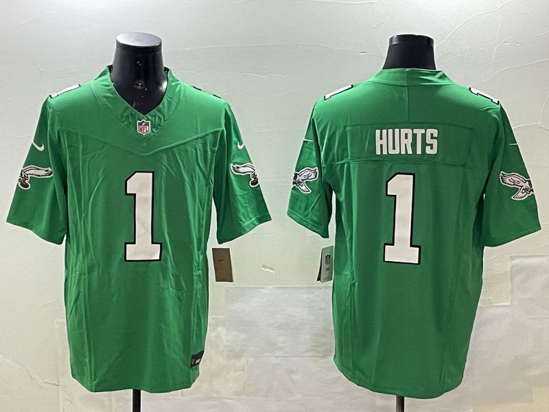 Men Philadelphia Eagles #1 Hurts Green three generations 2025 Nike Vapor Limited NFL Jersey style 26->philadelphia eagles->NFL Jersey